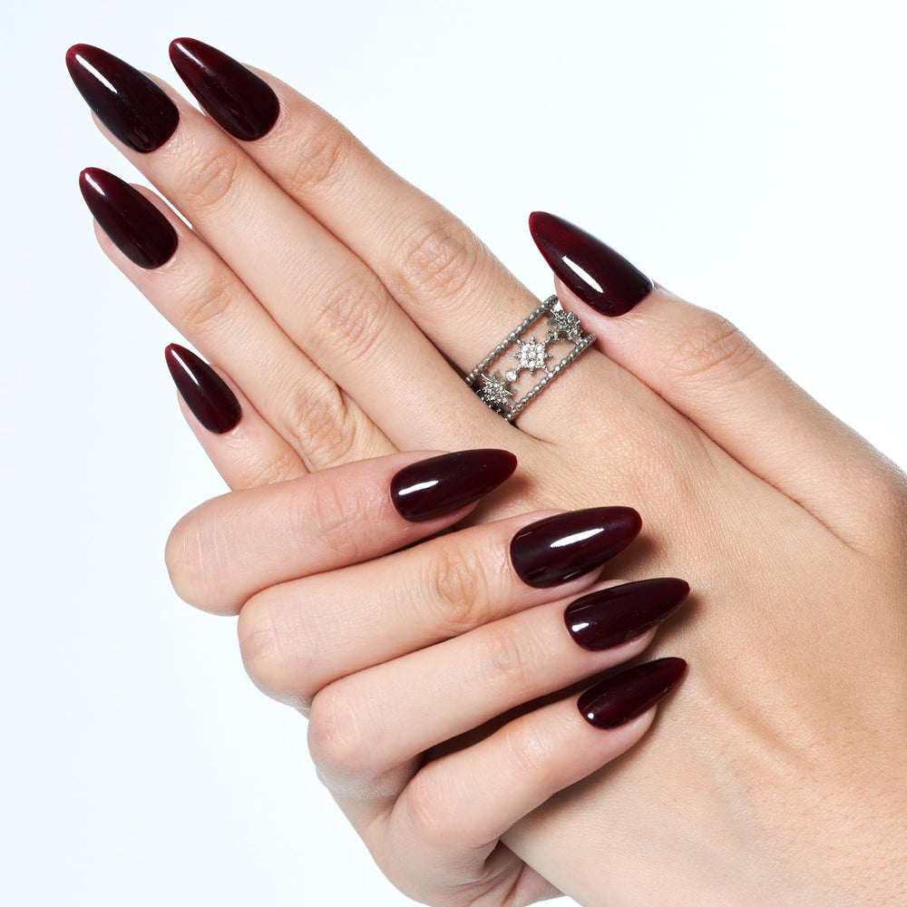 GLAMERMAID Unas con acabado elegante burdeos, ideal para salidas nocturnas
