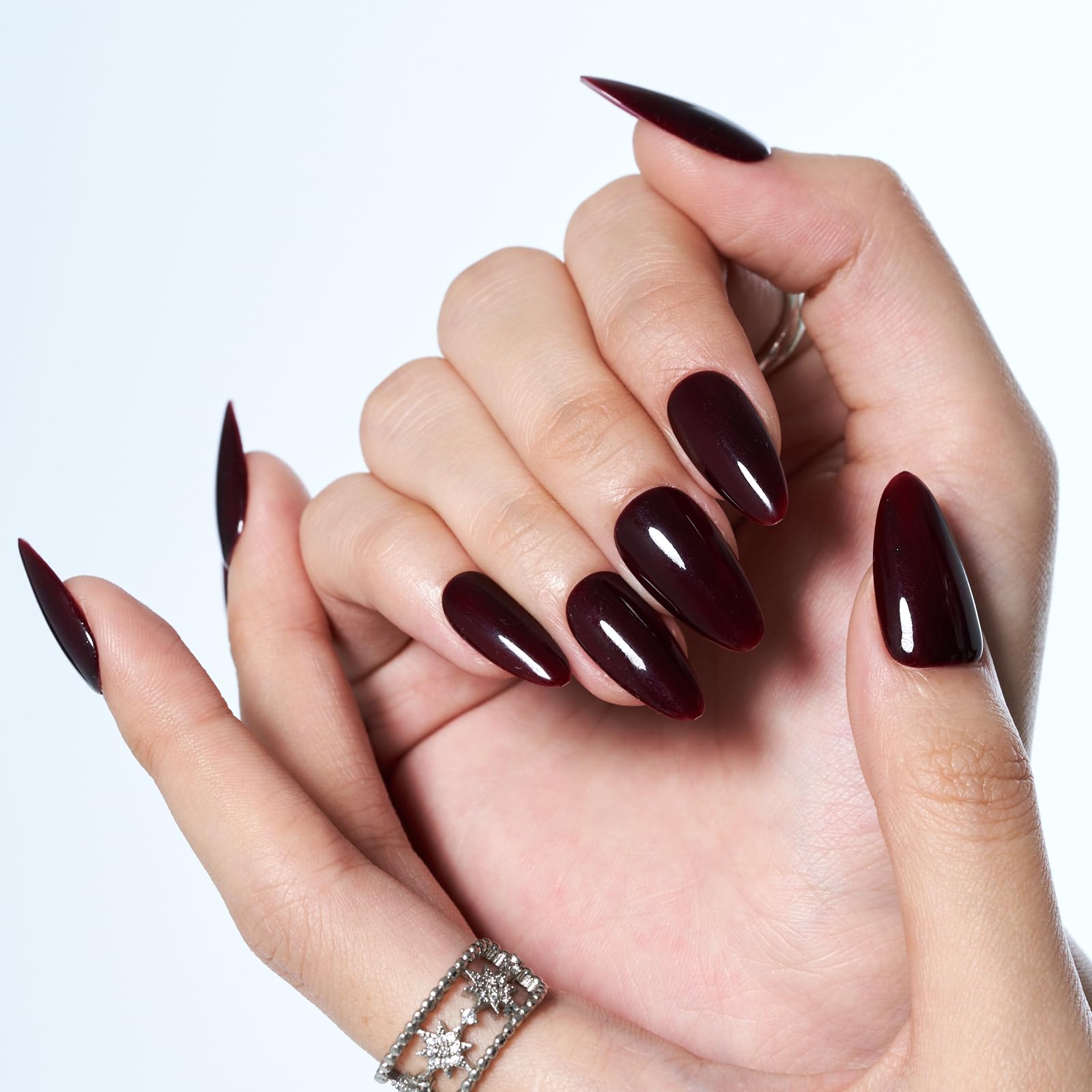 GLAMERMAID Unas colección de 9 piezas burdeos, versatilidad para distintos estilos