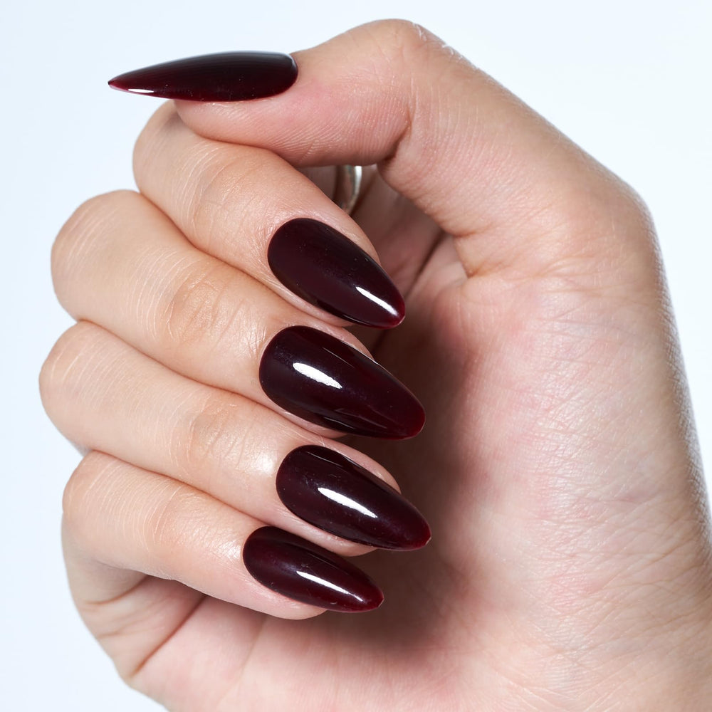 GLAMERMAID Unas set manicura burdeos, kit completo para uñas listas