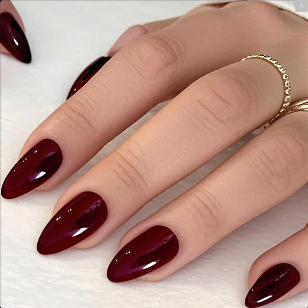 GLAMERMAID Unas stiletto burdeos, look sofisticado y atrevido para ocasiones especiales