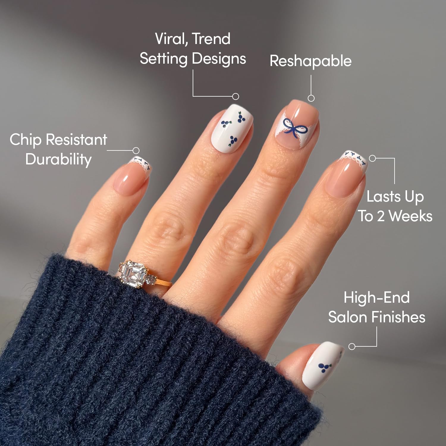 Glamnetic Blue A Kiss, diseño mixto opaco y semitransparente para uso diario