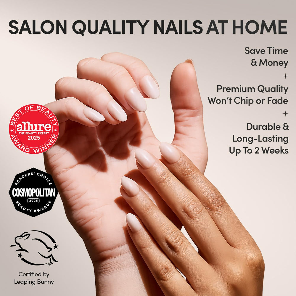 Glamnetic Crystal Glaze glossy pearlescent finish adds luxe shine to your look