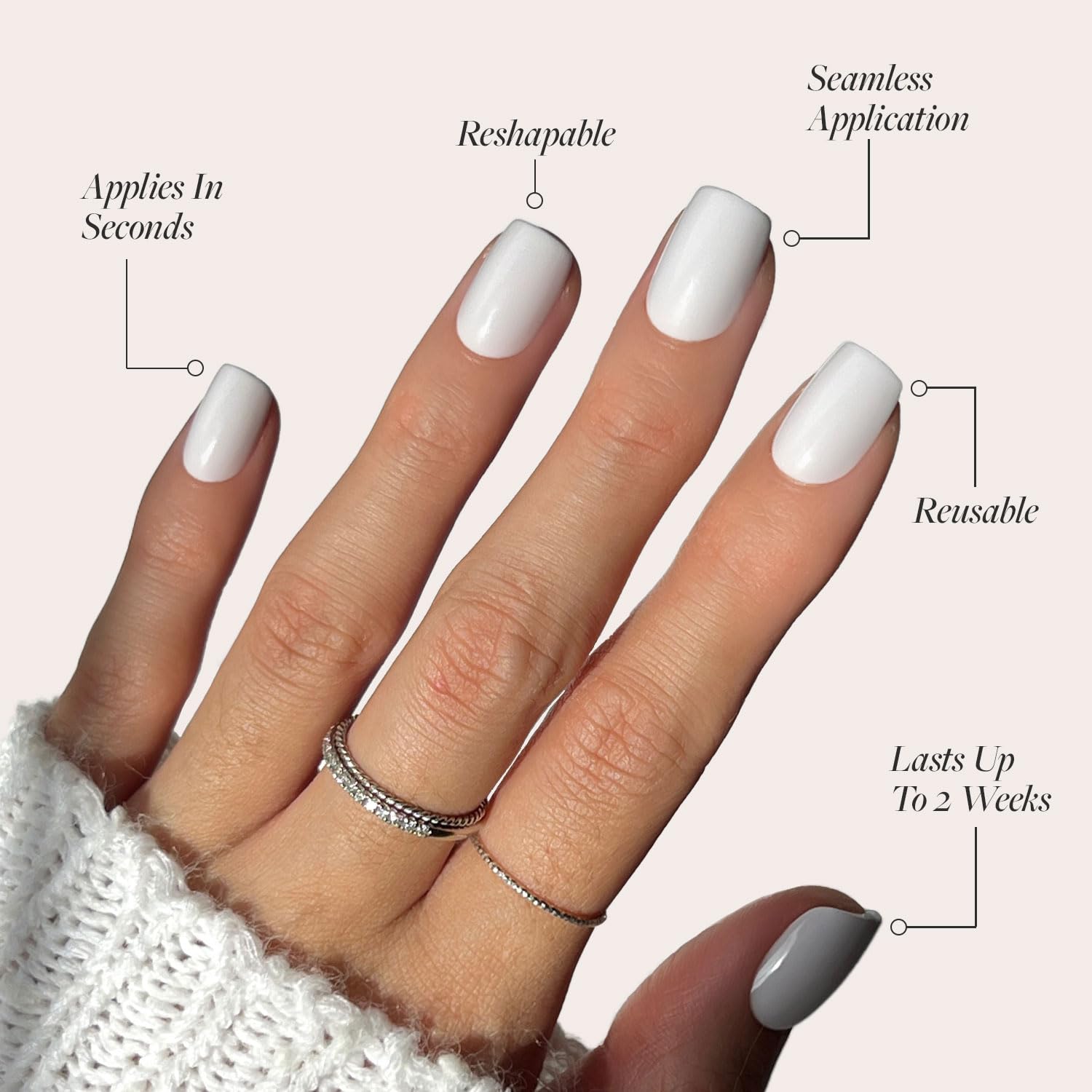 Glamnetic uñas con durabilidad de hasta 2 semanas para un acabado estable.