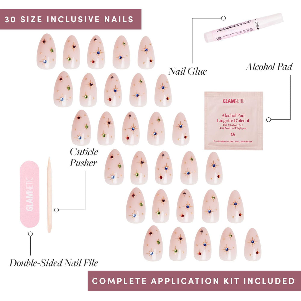 Glamnetic North Star: conjunto de 30 uñas en 15 tallas para ajuste personalizado.