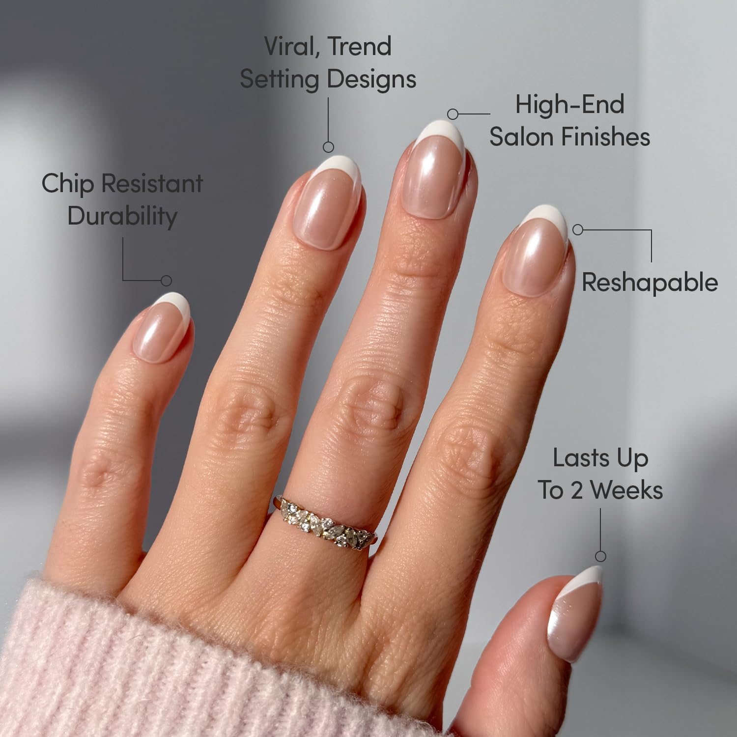 Glamnetic Pearlfect uñas de duración flexible, hasta dos semanas según uso