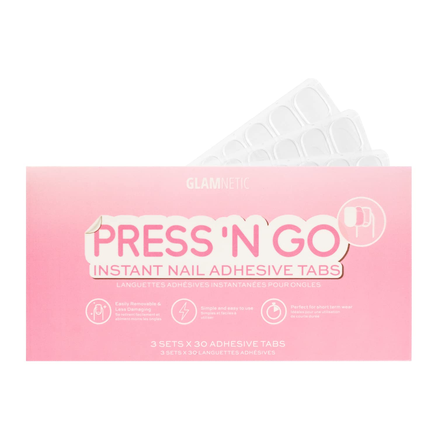 Glamnetic Press 'n Go: caja de 90 adhesivos para uñas, lista para cambiar estilo.