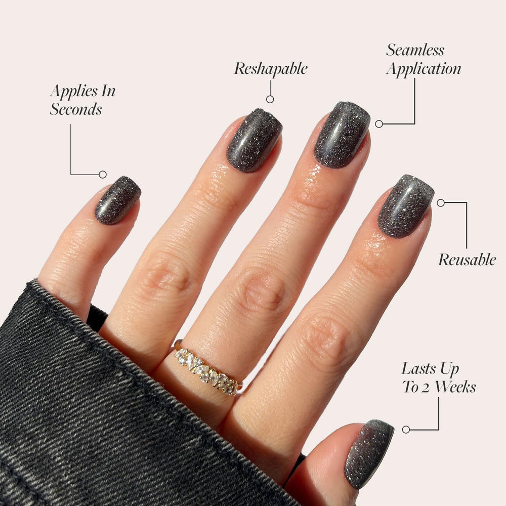 Glamnetic Uñas Cosmic corto squoval, estilo moderno y cómodo