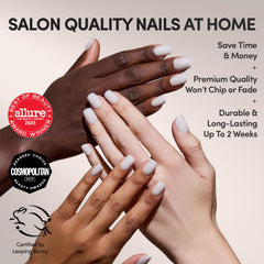 Glamnetic Uñas postizas con acabado blanco lechoso brillante para estilo suave.