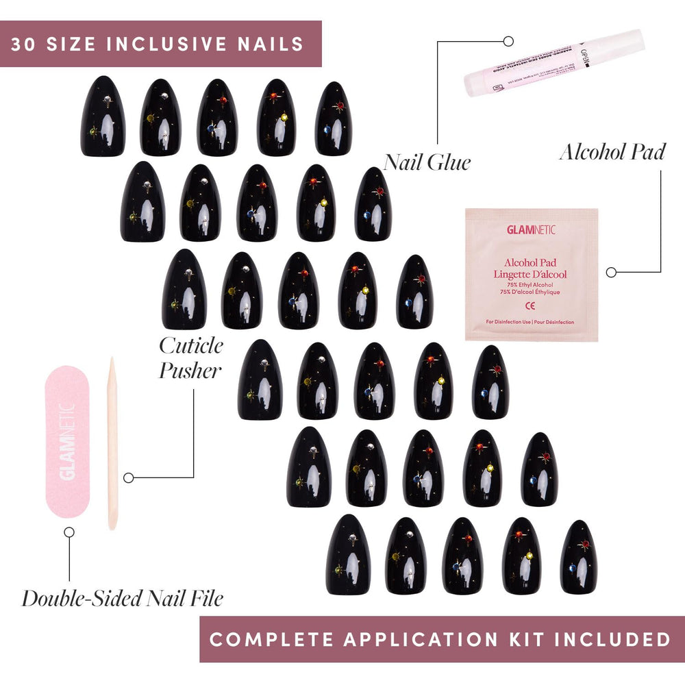 Glamnetic Winter Comet: forma almendra corta para uso diario cómodo.