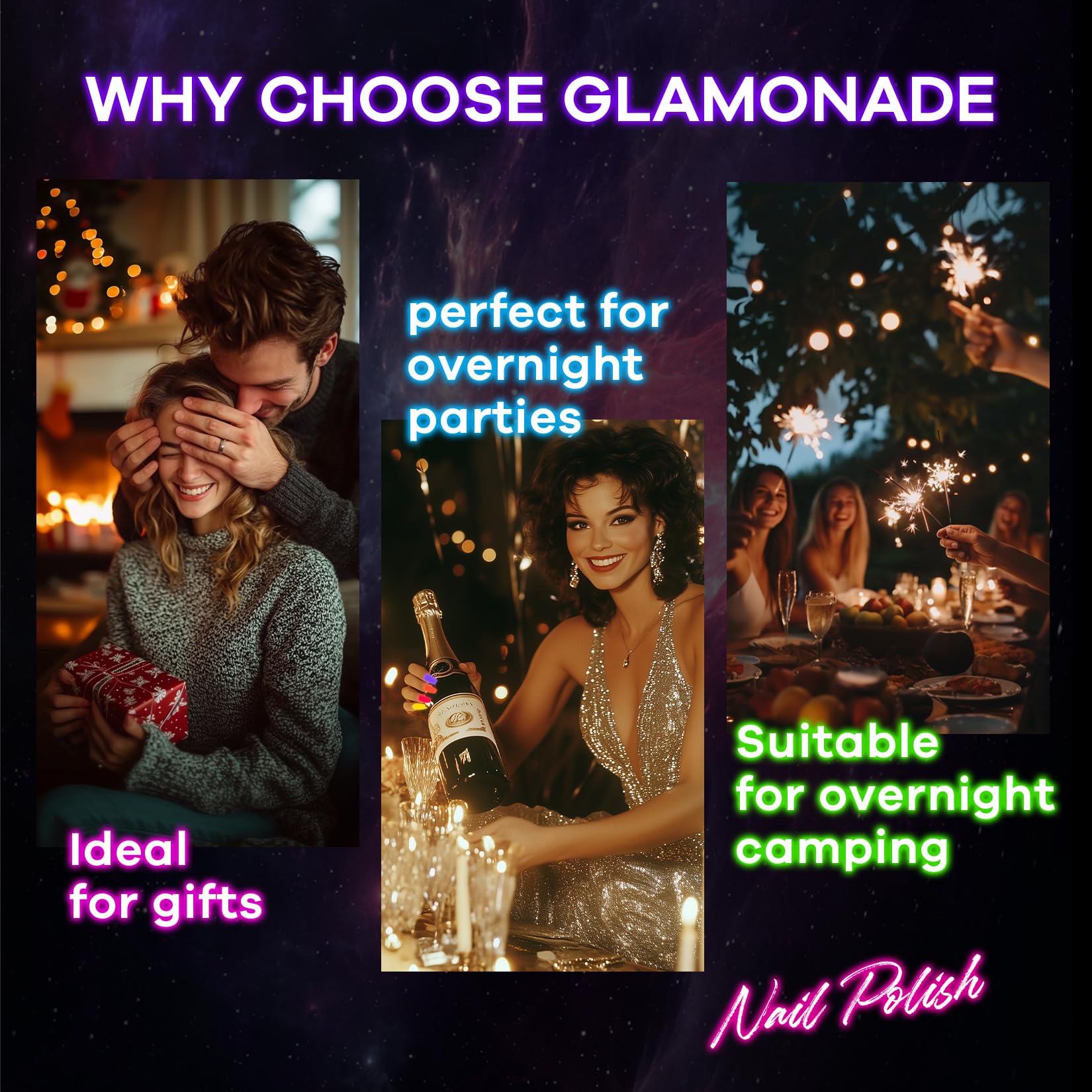 Glamonade Neon magenta fluorescente destaca bajo luz negra
