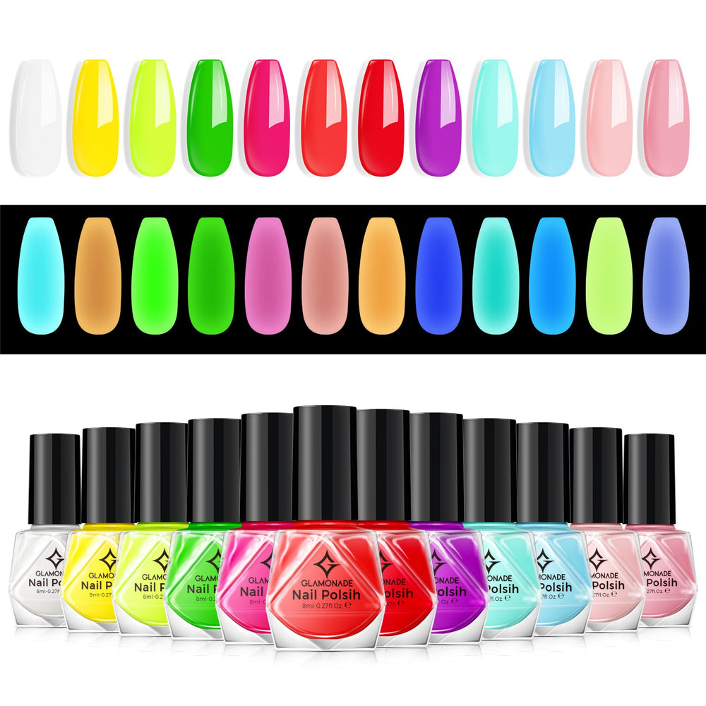 Glamonade Neon naranja esmalte neón que brilla para fiestas y looks audaces