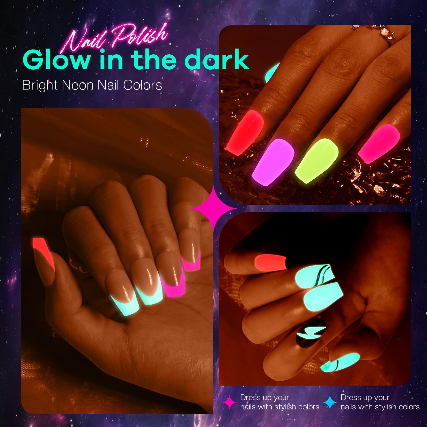 Glamonade Neon rosa neón acabado fluorescente para nail art destacado