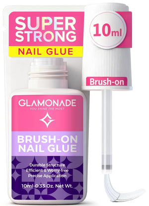 Glamonade pegamento uñas: botella con pincel para aplicación limpia y precisa.