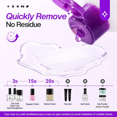 Glamonade quitaesmalte - nutrientes como glicerina cuidan uñas durante la remoción.
