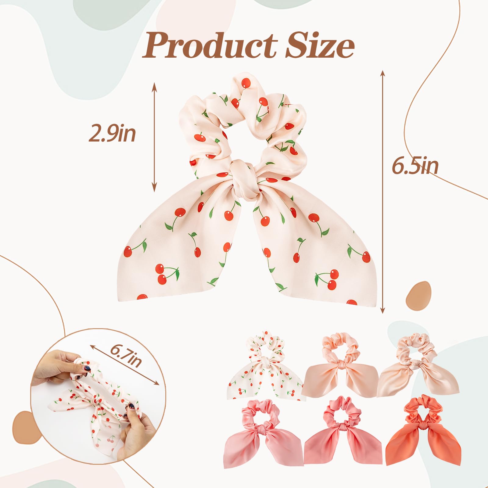 Glaudmeiss scrunchies seda lazo anudado, ideal para coletas con toque elegante.