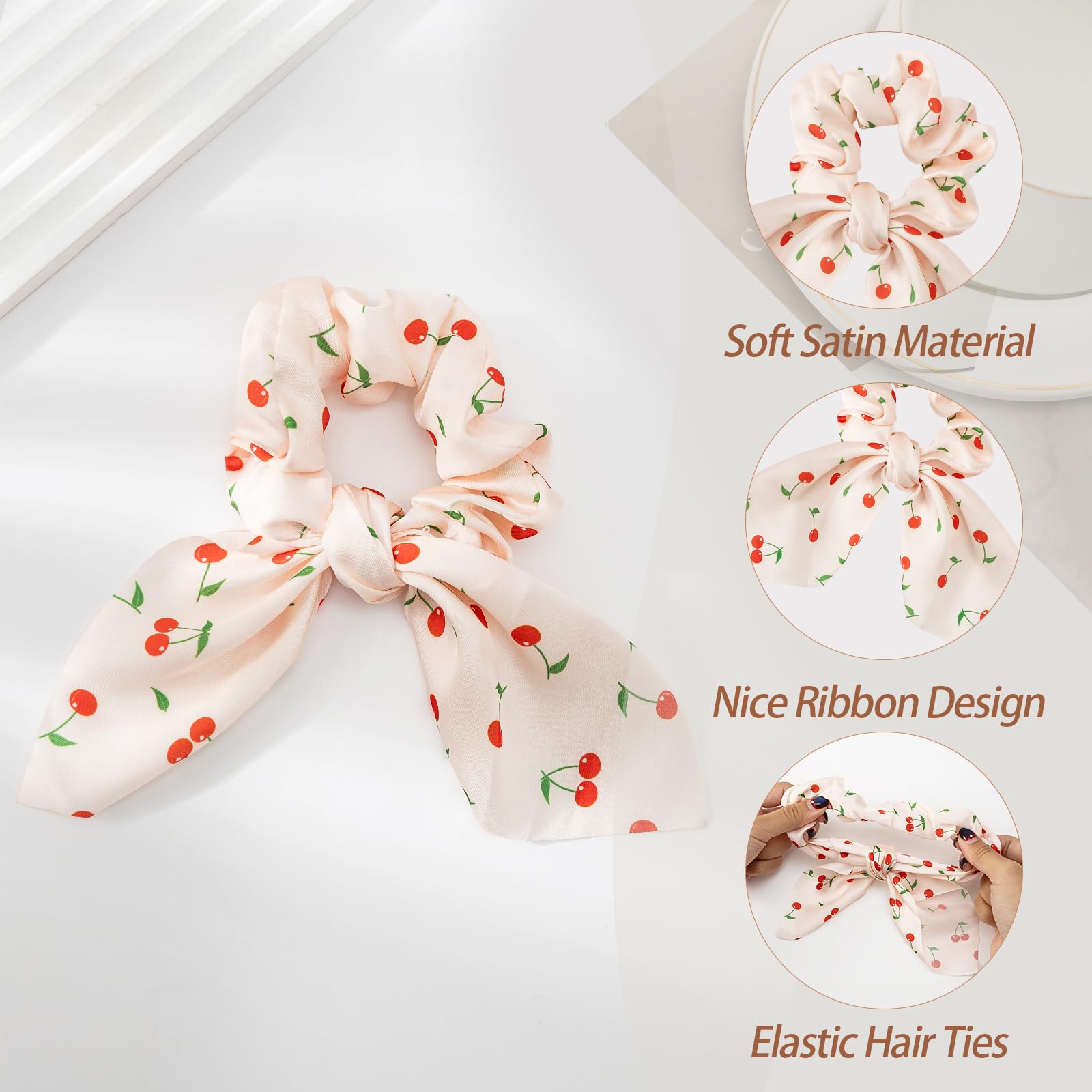 Glaudmeiss scrunchies seda lazo anudado, acabado suave que cuida el cabello.