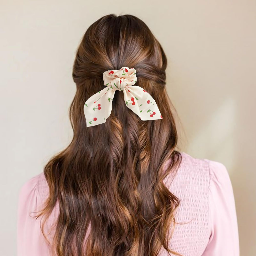 Glaudmeiss scrunchies seda lazo anudado, combina con cualquier atuendo.