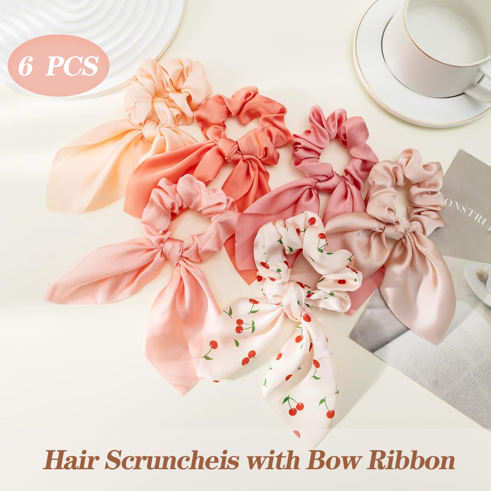 Glaudmeiss scrunchies seda lazo anudado, regalo perfecto para amigas y familiares.