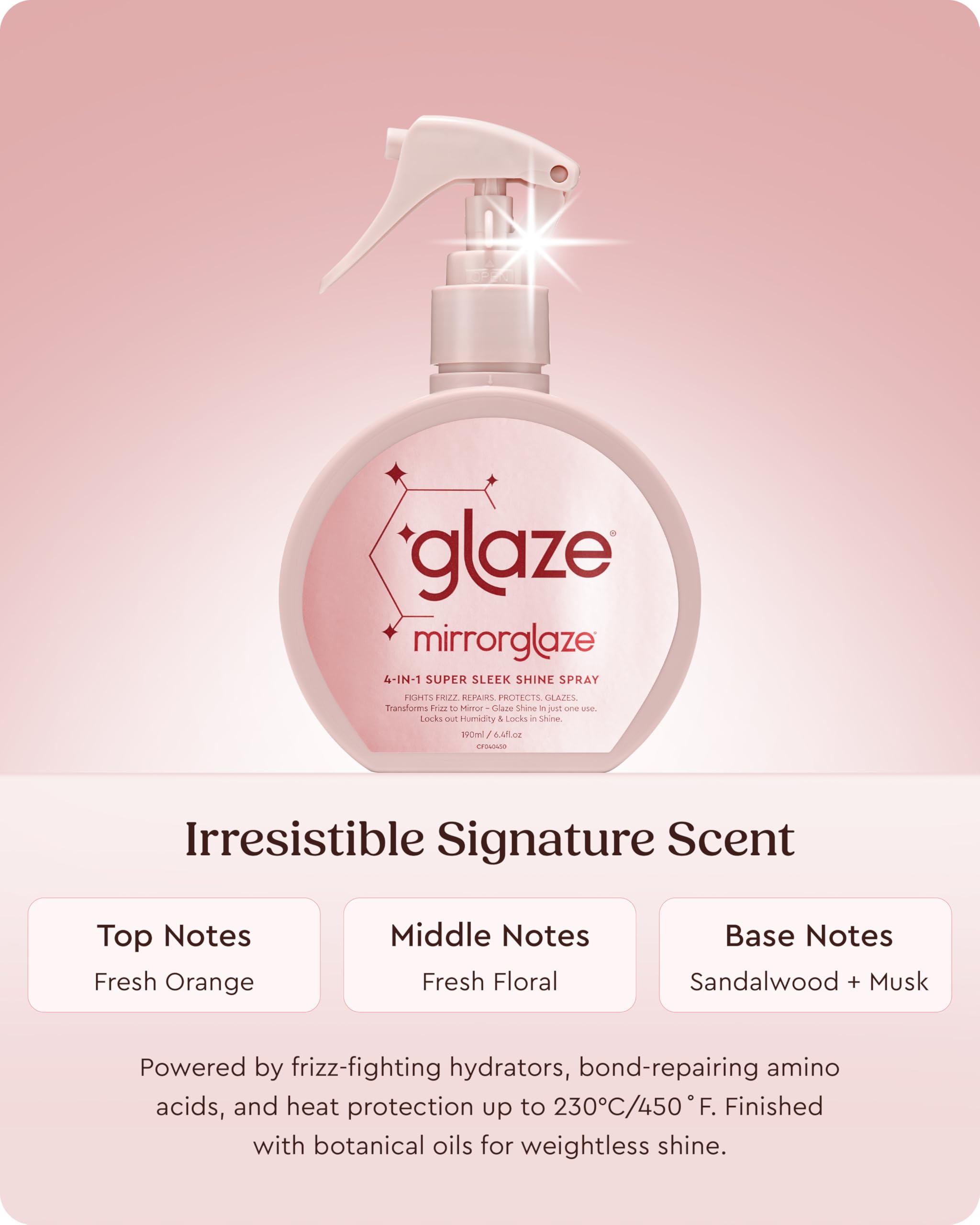 Glaze MirrorGlaze aroma vainilla cafe perfuma ligeramente el peinado.