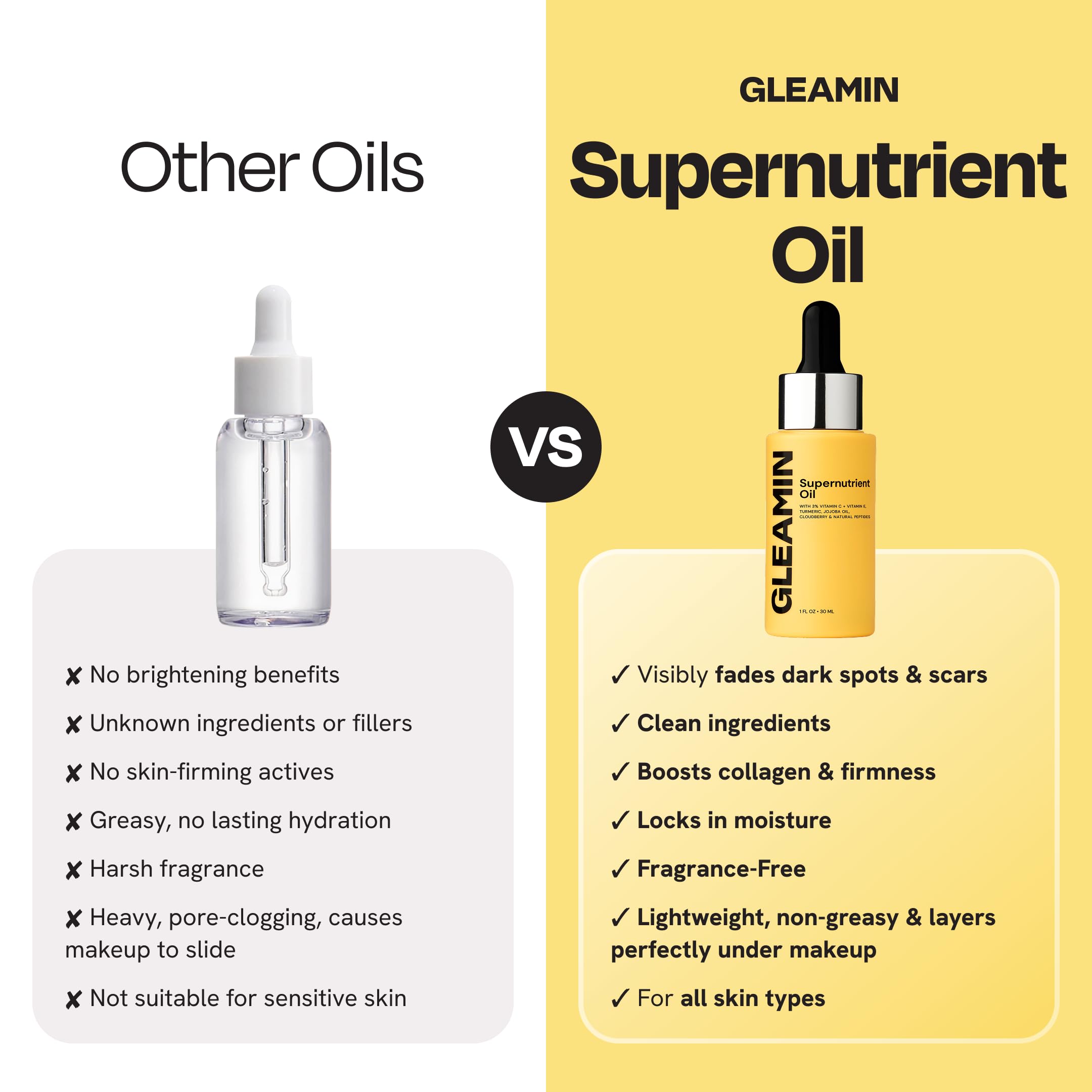 Gleamin Supernutrient: aceite de cúrcuma para brillo y claridad