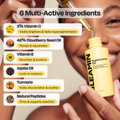 Gleamin Supernutrient: aceite facial con mora de nube para tono uniforme
