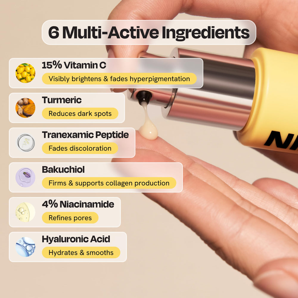 Gleamin Vitamina C 15% - fórmula vegana sin fragancias para piel sensible
