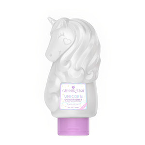 Acondicionador Glimmer Wish Unicornio para niños en bote, cabello suave y desenredado.