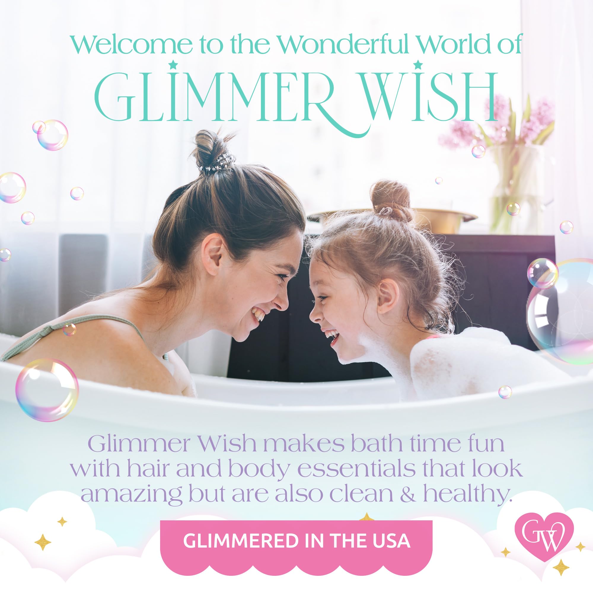 Glimmer Wish Mermaid Kids Shampoo, lavado divertido que anima a los peques.