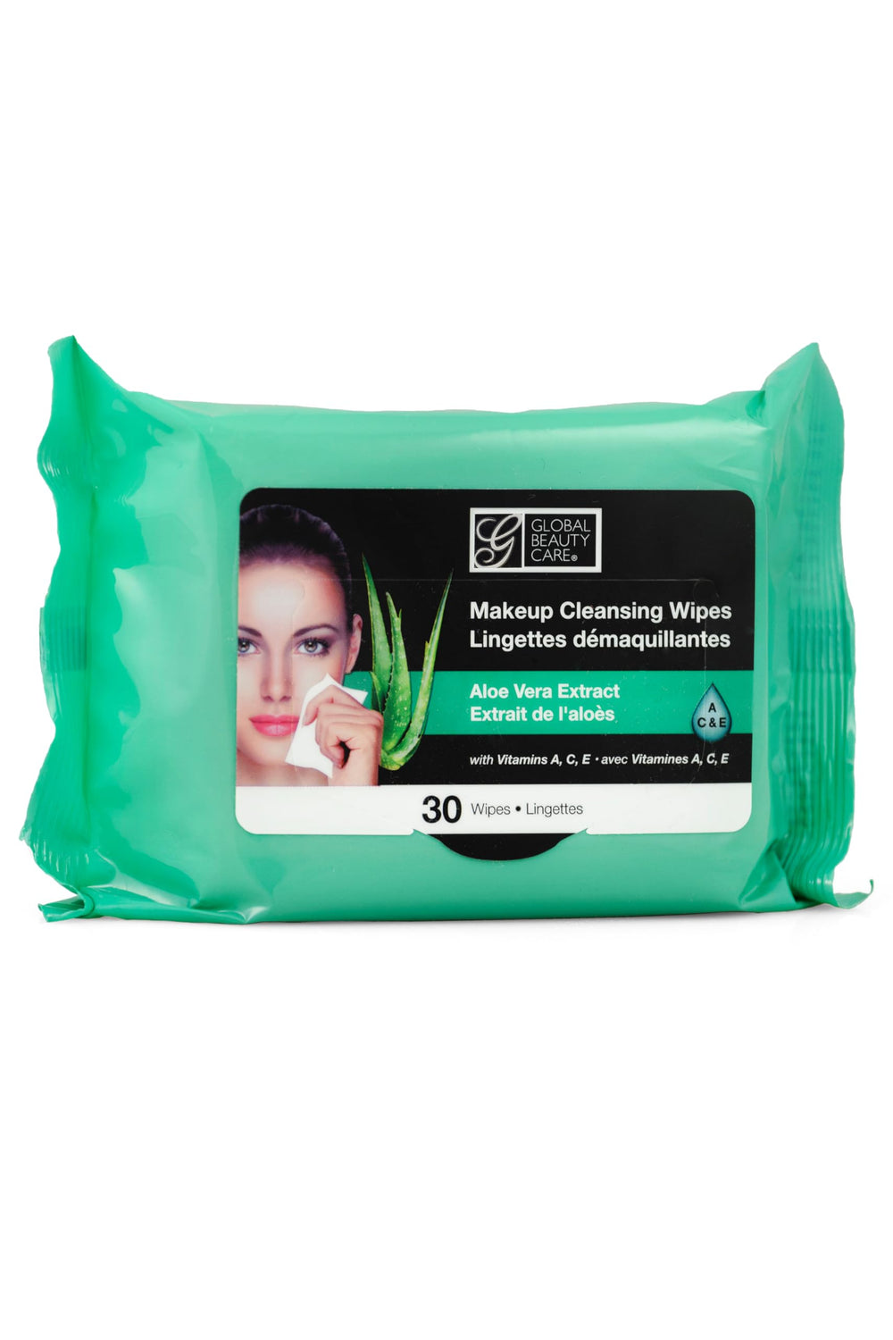 Global Beauty Care desmaquillante con té verde, retiro efectivo de maquillaje resistente.