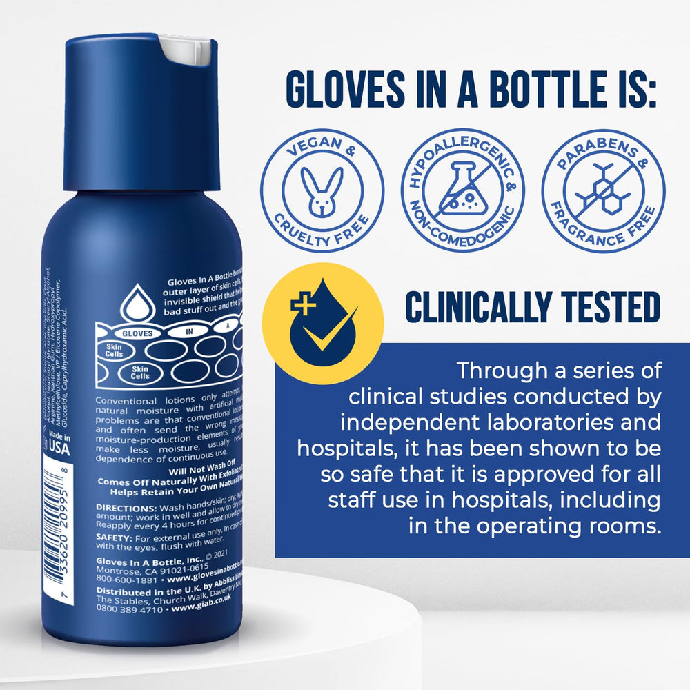 Gloves in a Bottle dermatologicamente-recomendado para piel sensible.