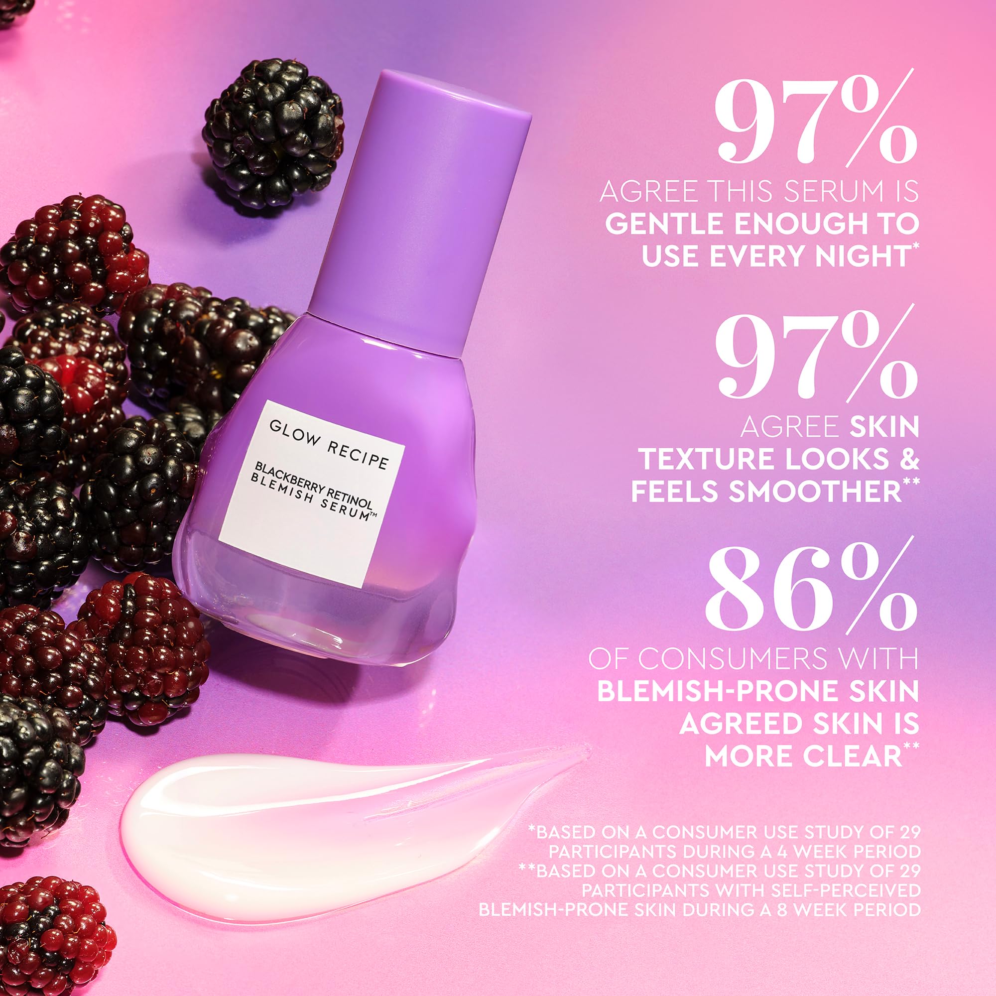Extracto de mora en close-up de Glow Recipe, ingrediente clave para apoyo antioxidante.