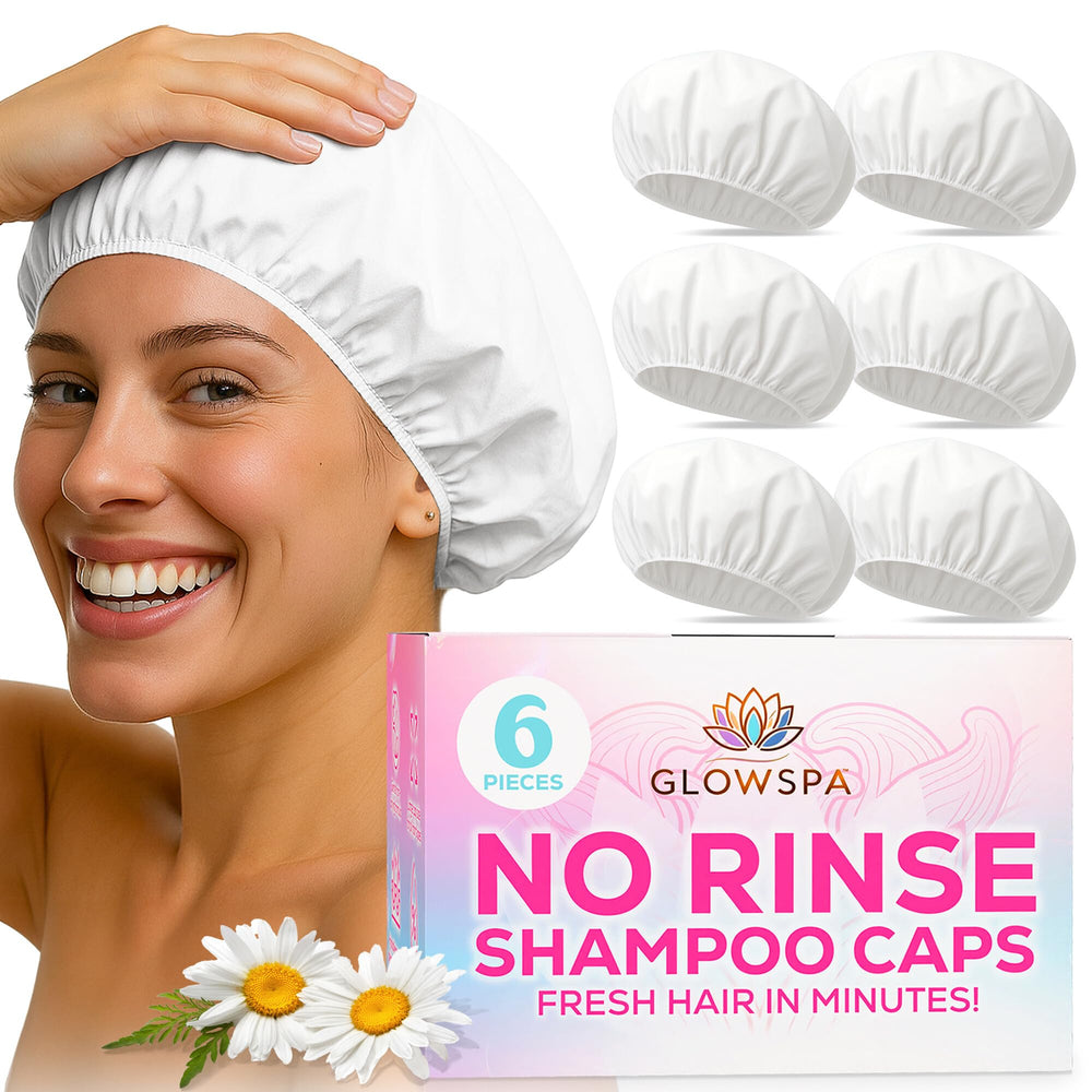 GLOWSPA Gorro lavado sin enjuague pack 6 para higiene capilar sin agua