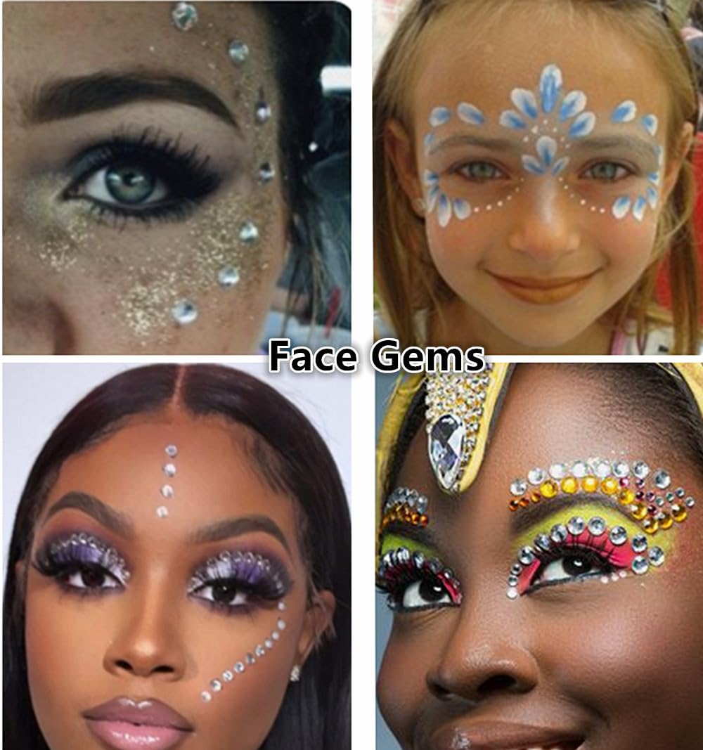 Destellos Go Ho para maquillaje facial, uso cómodo y adhesivo confiable