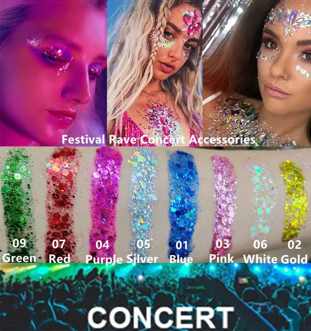 Go Ho brillo gel efecto holográfico, realza maquillajes y peinados.