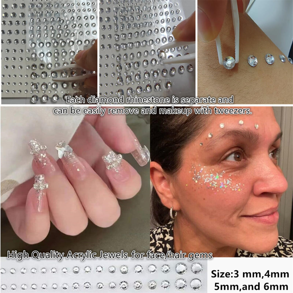 Joyas para pelo Go Ho, brillos adhesivos para peinados llamativos