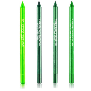 Go Ho lapiz ojos verde metalico, delineado duradero para estilo nocturno.