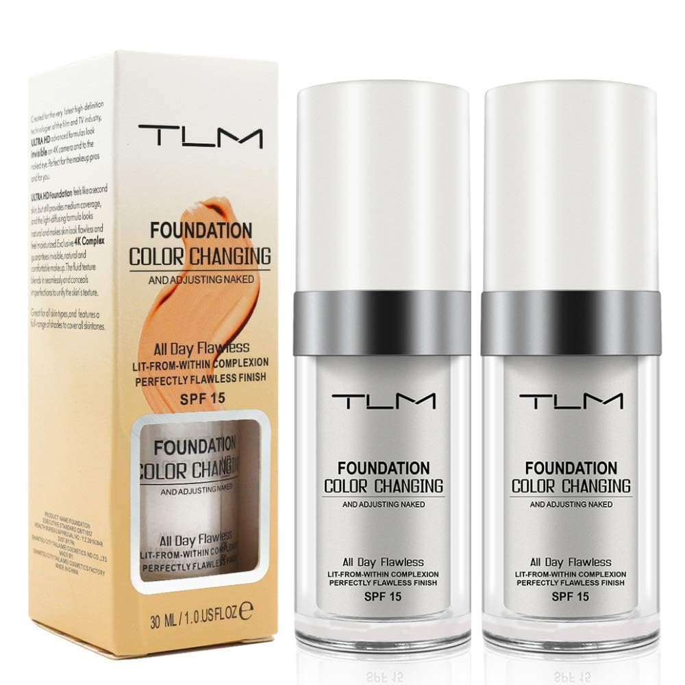 God Blomster TLM base cambia de color en la botella para tono uniforme.