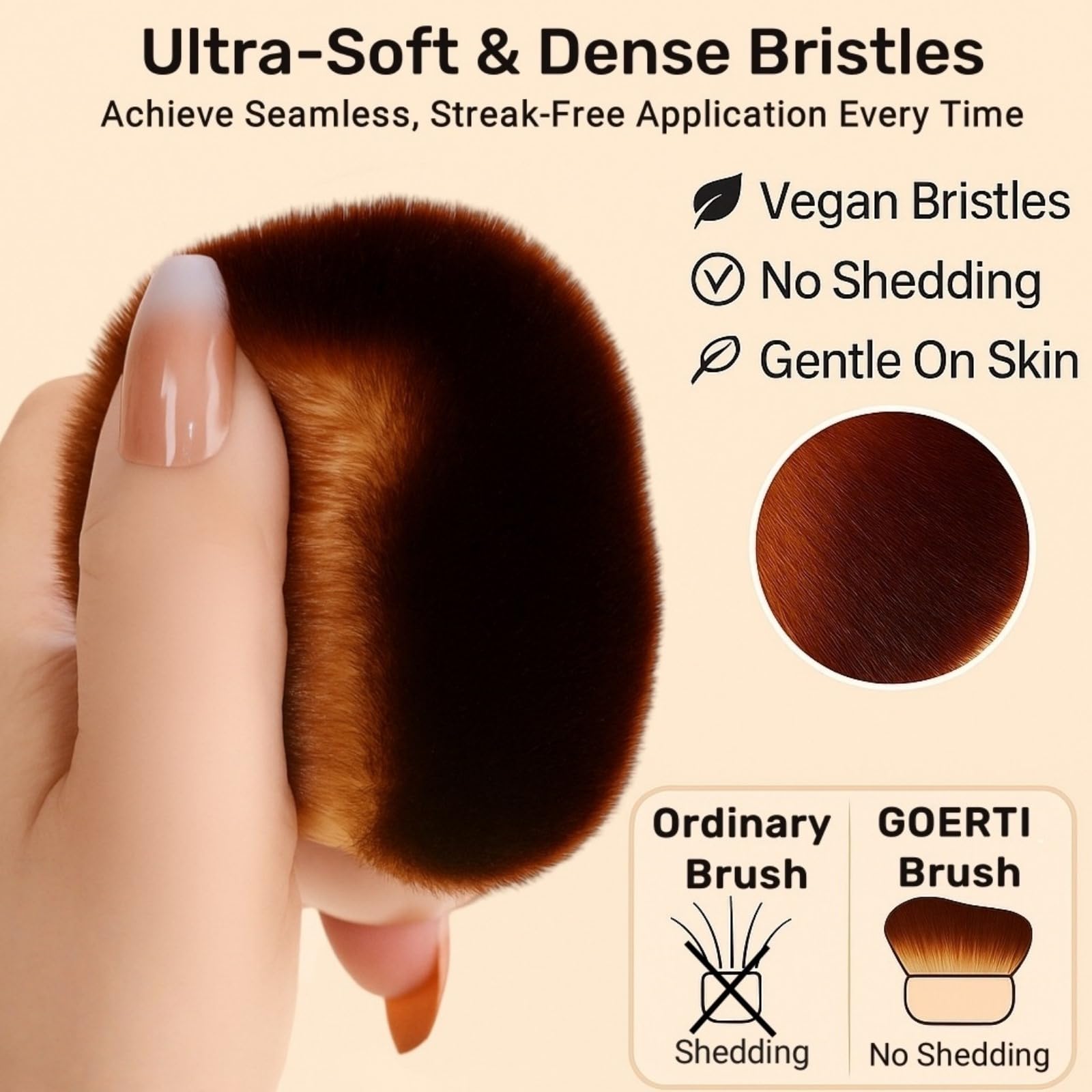 GOERTI aplicador para base corporal e iluminador con acabado natural