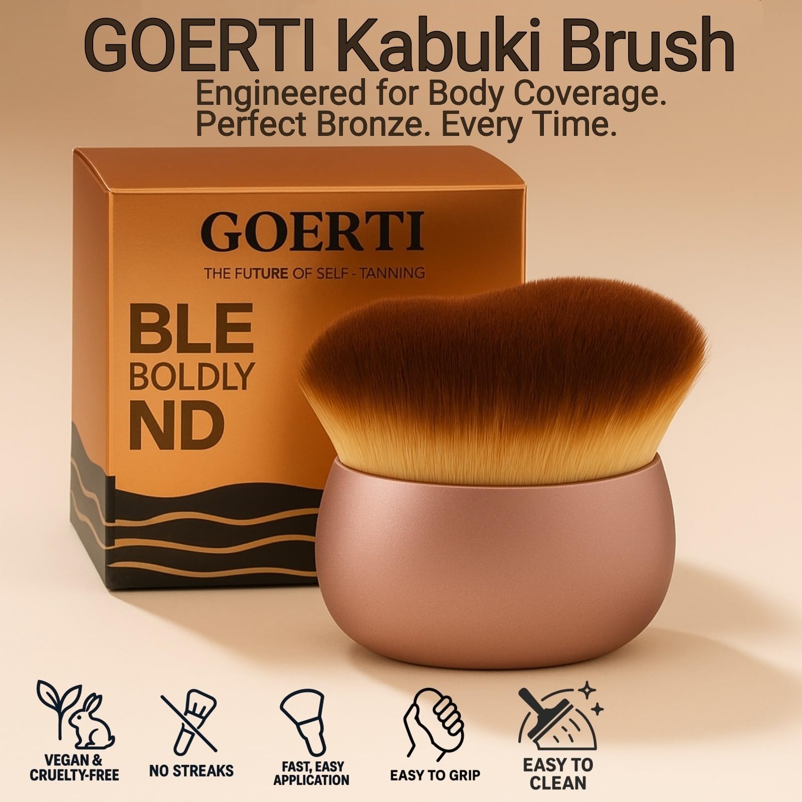 GOERTI aplicador para bronceado corporal y facial con cobertura rápida