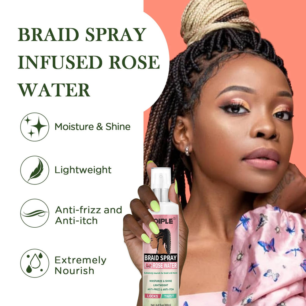 Goiple Braid Spray Rosa Menta sobre trenzas para brillo ligero