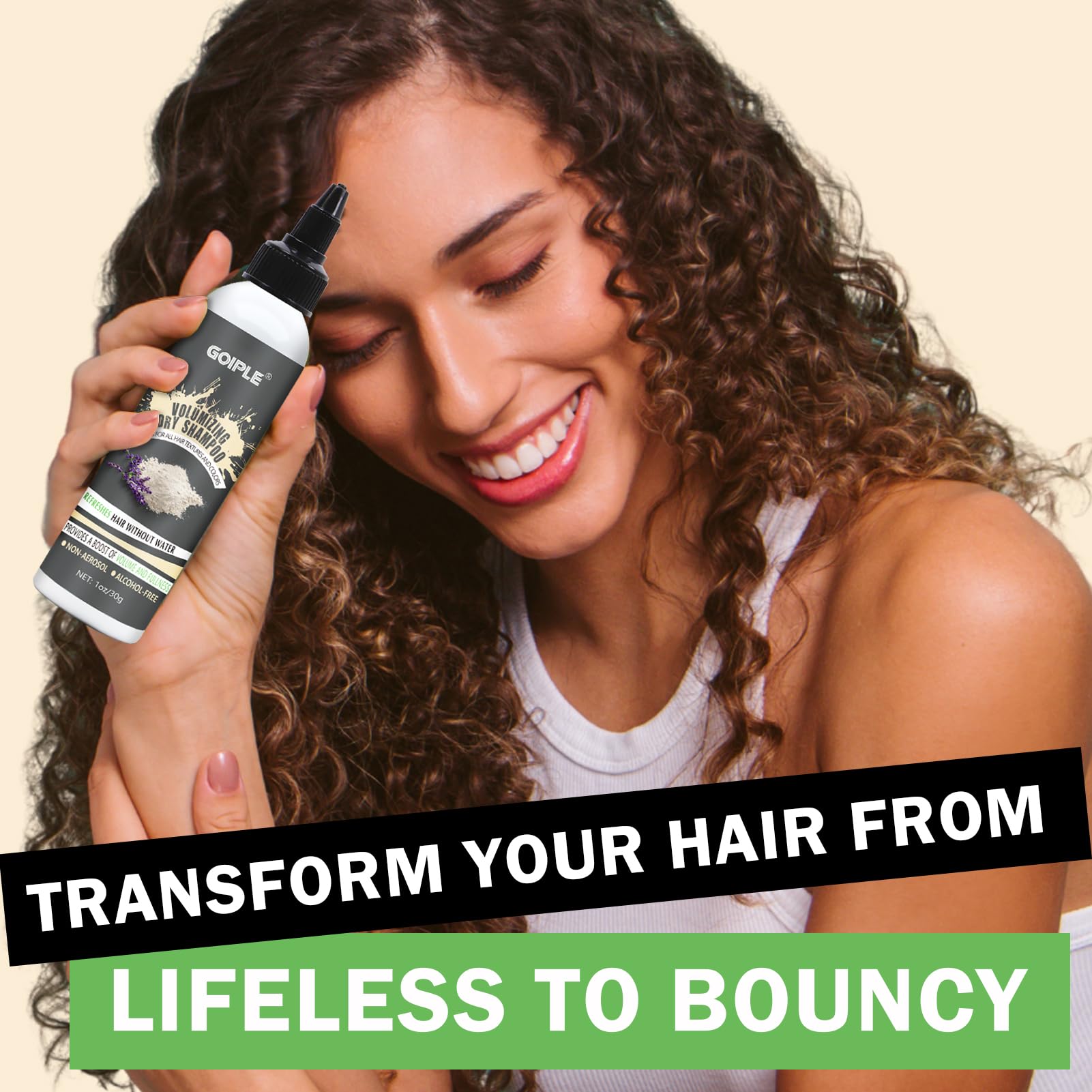 Goiple Polvo Shampoo Seco, indicado para cabello graso y todo tipo.