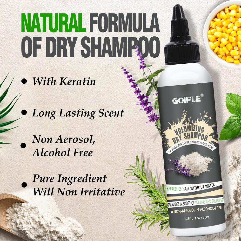 Goiple Polvo Shampoo Seco, cabello ligero y con textura después de la aplicación.