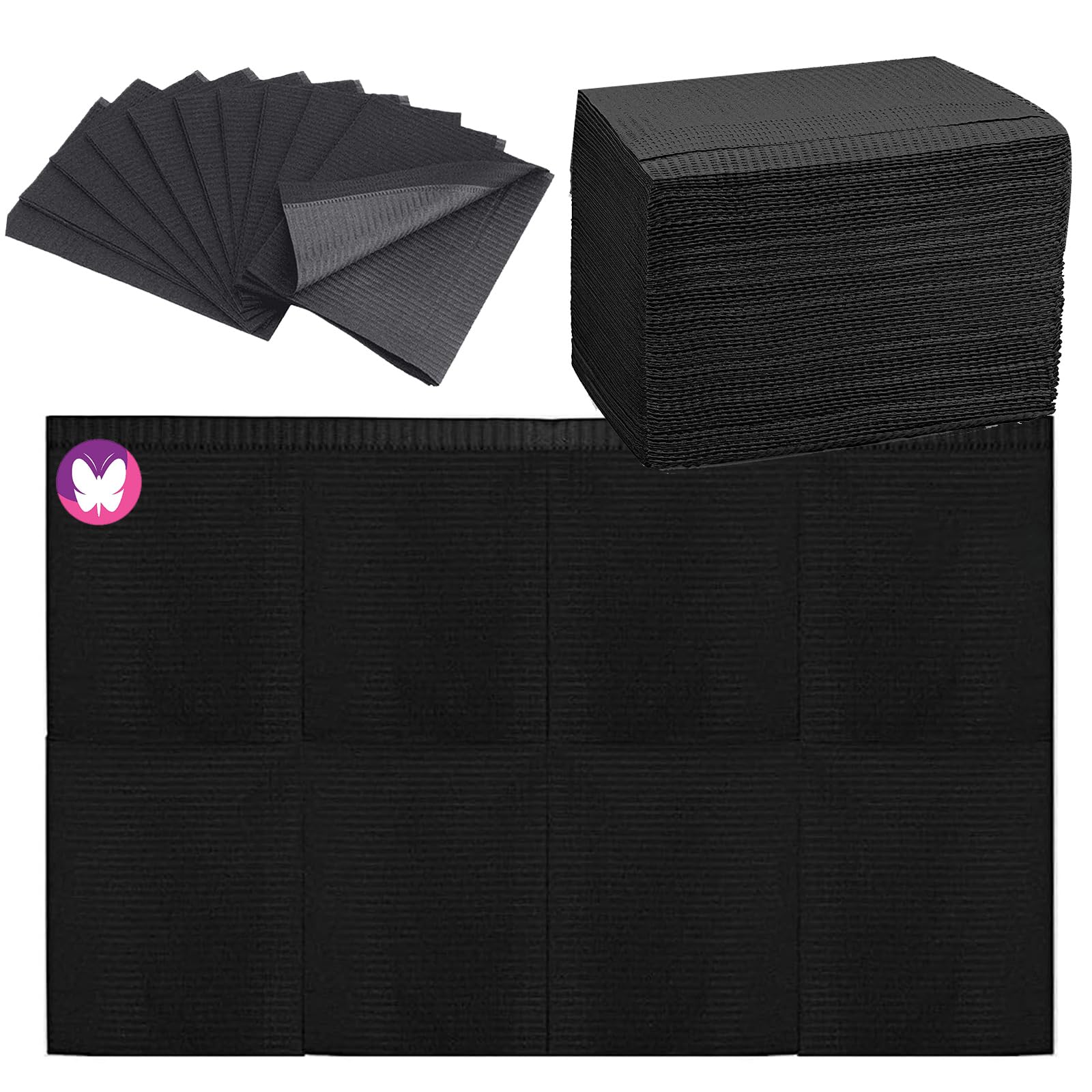 GoLashFun tapete mesa uñas desechable negro 13x17 para organización.