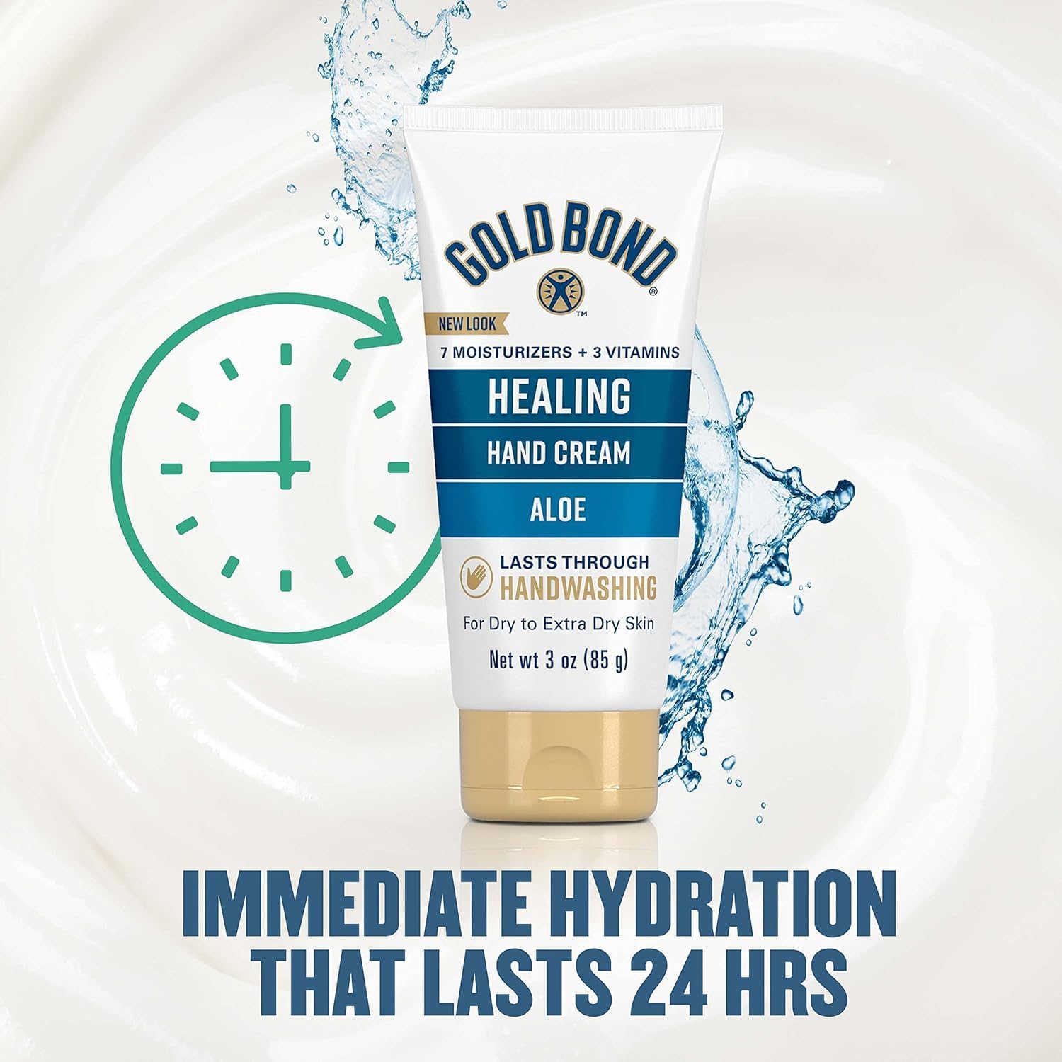 Gold Bond crema de manos Aloe, cuidado diario que protege la piel a largo plazo.