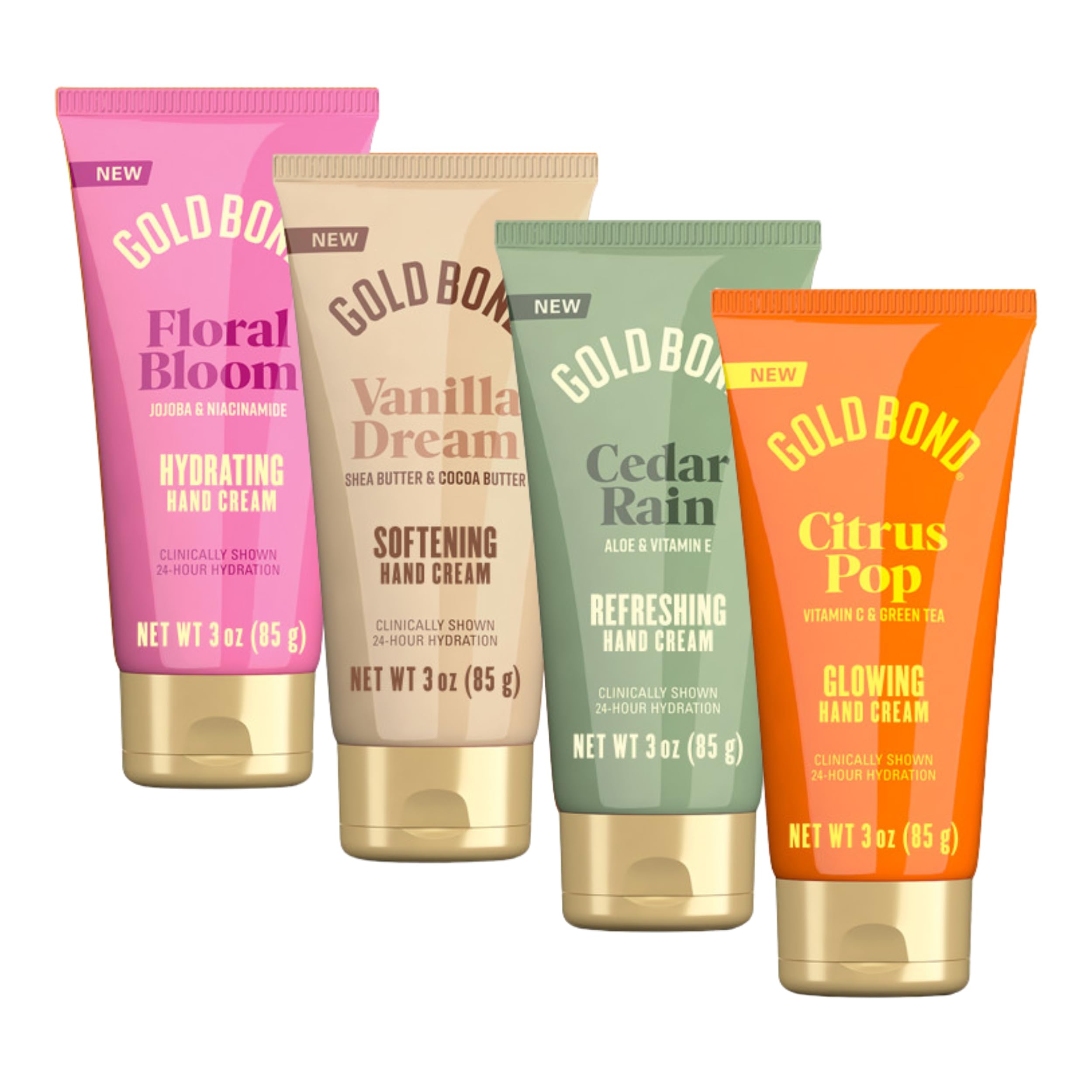 Gold Bond crema de manos Floral Bloom en botella 3 oz, hidratación duradera.