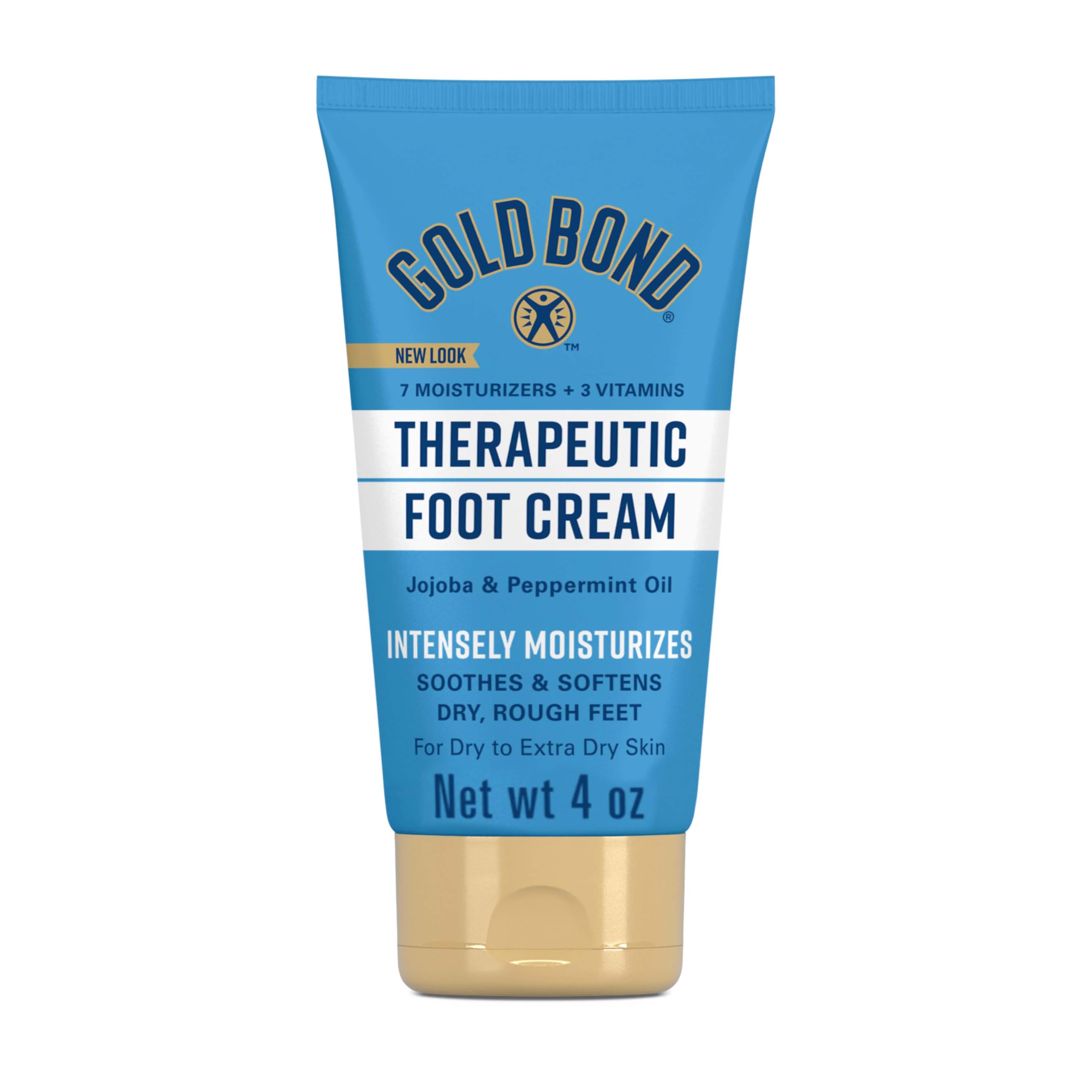 Gold Bond crema para pies, botella-4oz, hidratación profunda.
