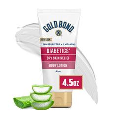 Gold Bond loción diabética para piel seca con aloe y vitamina E, alivio suave.