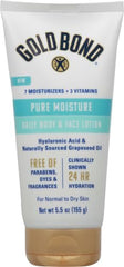Gold Bond Pure Moisture Lotion, textura ultra ligera y absorción rápida para rostro y cuerpo.
