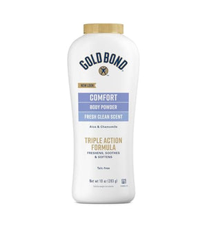 Gold Bond Ultimate Comfort Body Powder: trio de frascos de 10 oz para frescura diaria.