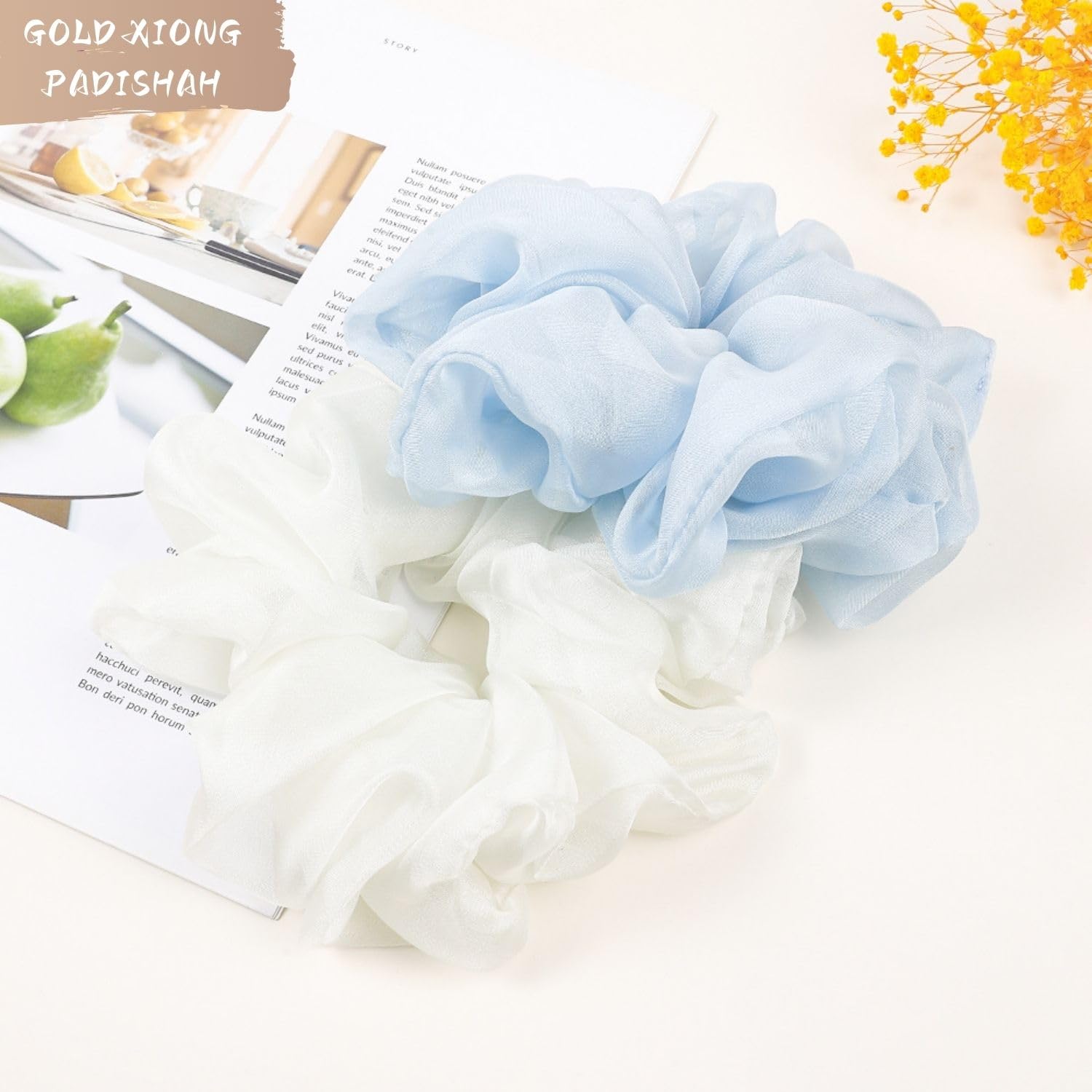 GOLD XIONG PADISHAH coletero chiffon sin marcas para cabello protegido
